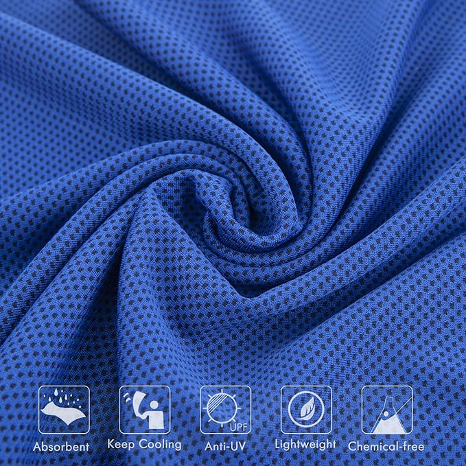 SMALLElectric 8 Packs 40"x 12" Microfiber Multicolor Solid Cooling Towel (Temperature Regulating) for Yoga, Sport, Gym, Workout, Fitness, Running