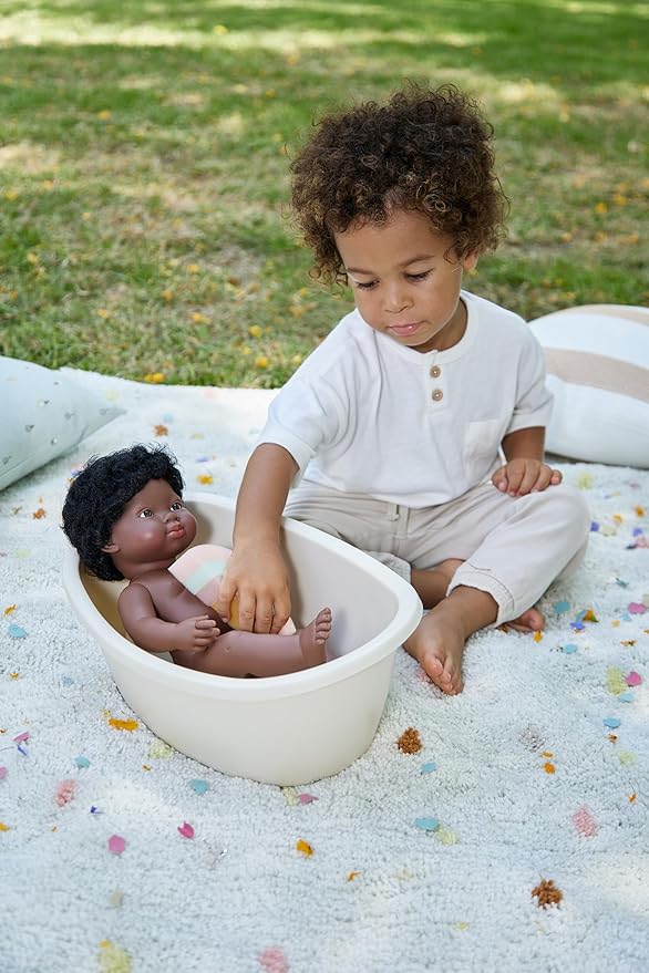 Miniland Doll Bathtub and Rainbow Sponge Set - Made in Spain, Quality, Imagination, Bathing, ECO