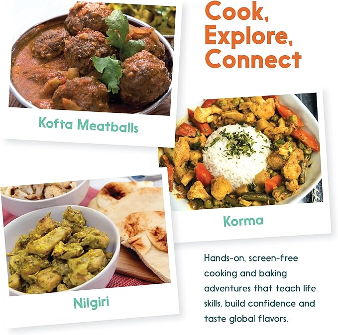 Cooking Kits for Kids - Interactive & Educational Set with 3 Recipe Cards, Key Ingredients & Cooking Tools - Ideal Idea for Kids who Love to Create Meals (India Edition)