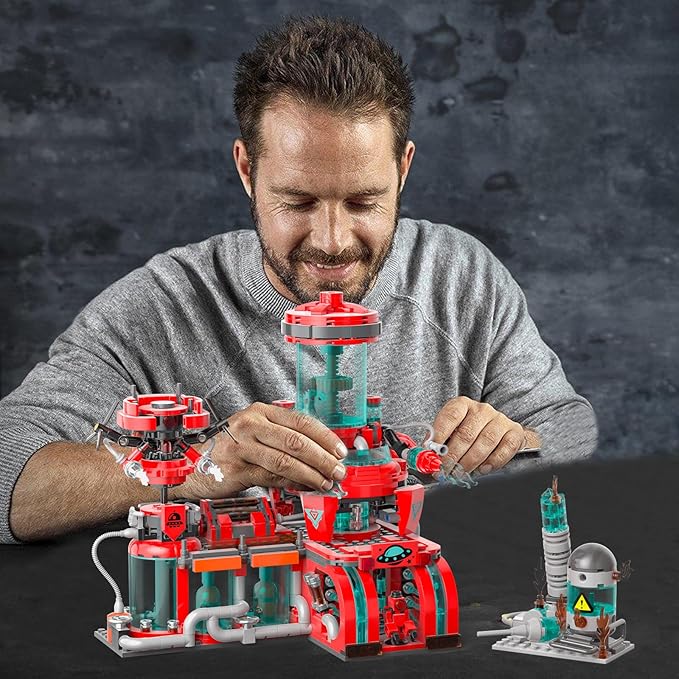 Space Fire Station Builidng Set Compatible with Major Brand City Fire Station, Firefighter Gifts, Difficult Toys for 14 Year Old Boys and Up(919pcs)