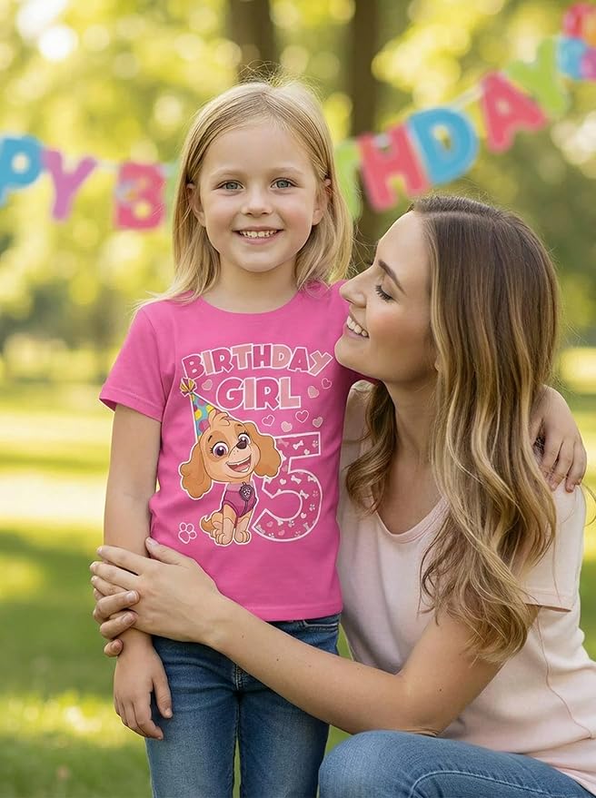 Skye Paw Patrol 4th Birthday Girl Shirt for 4 Year Old Girls - Pup-Themed Party Toddler T-Shirt