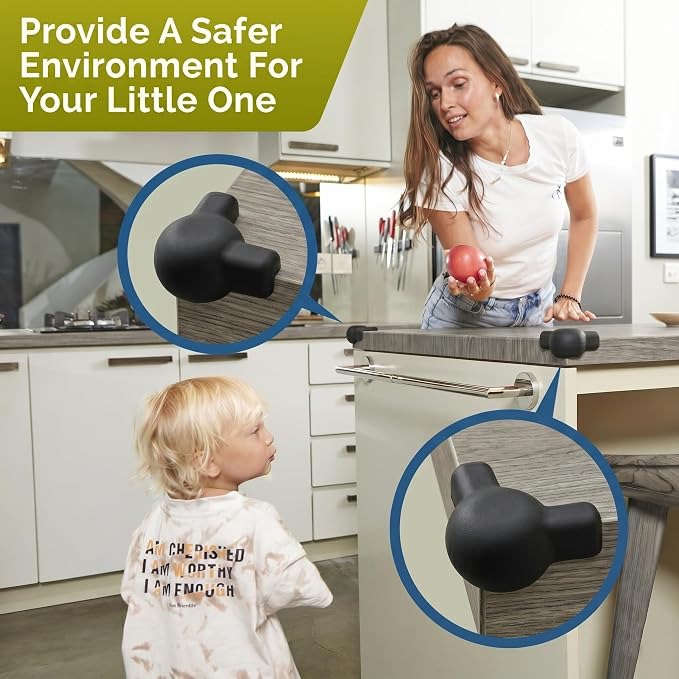 Silicone Corner Protectors for Baby Proofing – Soft Adhesive Corner Guards for Tables & Furniture, Child Safety Edge & Corner Bumpers. Protects Toddlers from Sharp Edges (12 Pack/Black)