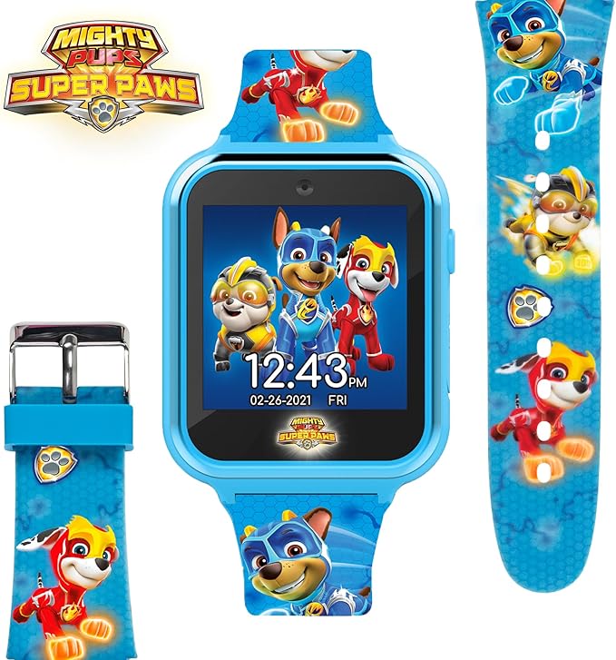 Accutime Paw Patrol Smart Watch with Camera for Kids and Toddlers - Interactive Smartwatch for Boys & Girls Featuring Games, Voice Recorder, Calculator, Pedometer, Alarm, Stopwatch, with USB Cable