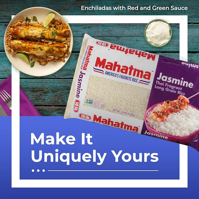 Mahatma Jasmine Rice, Fragrant Thai Rice, 10-Pound Bag