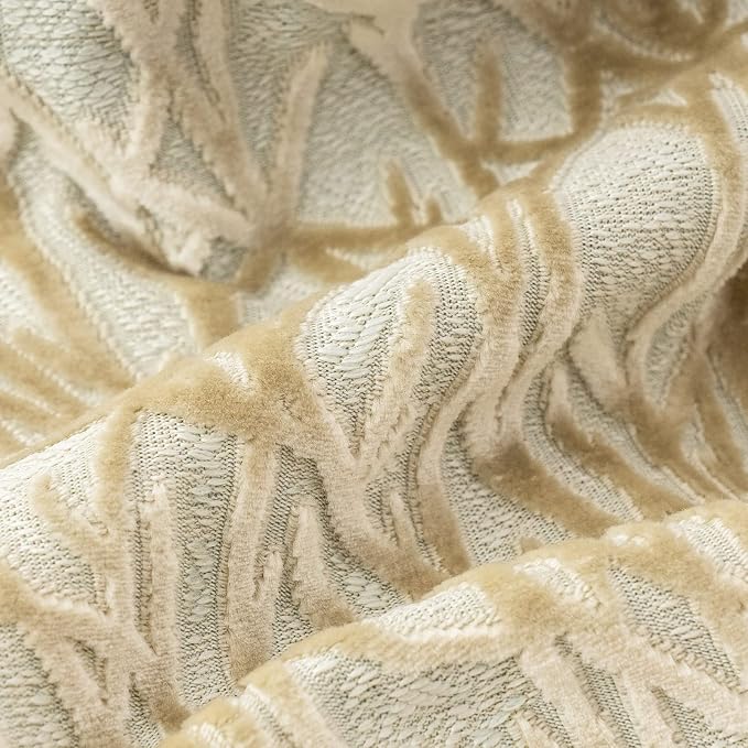 Beige Throw Pillow Cover Velvet Cushion Cover Branches Rectangular Neutral Pillowcase for Sofa Couch Bedroom Living Room, 12x20 Inch
