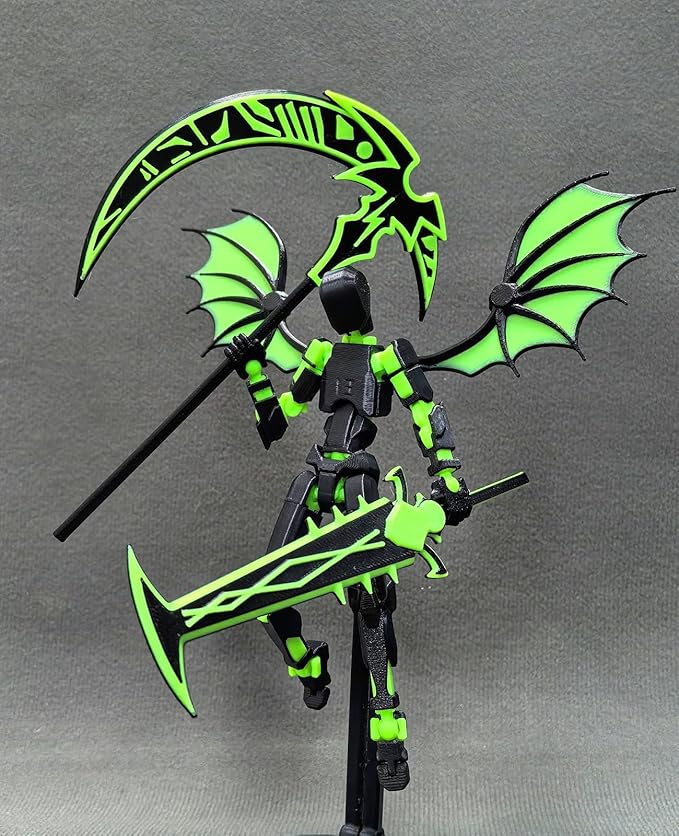 Assembled T13 Action Figure Set, 3D Printed Robot 13, Lucky 13 Set, Titan 13 Robot, Collectors Desktop Decoration, Green