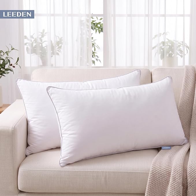 Leeden 14x22 Pillow Inserts Set of 2-14 Inch Rectangular Throw Pillow Insert, Soft Fluffy Couch Pillow Forms for Bed Sofa, White Decorative Insert Pair
