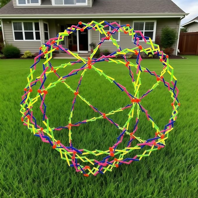 Large Rainbow Expandable Ball, Novelty Plastic Toy from 11.8" to 39.4" Expanding Sphere, Breathing Toy Sphere Designed Specifically for Boys and Girls