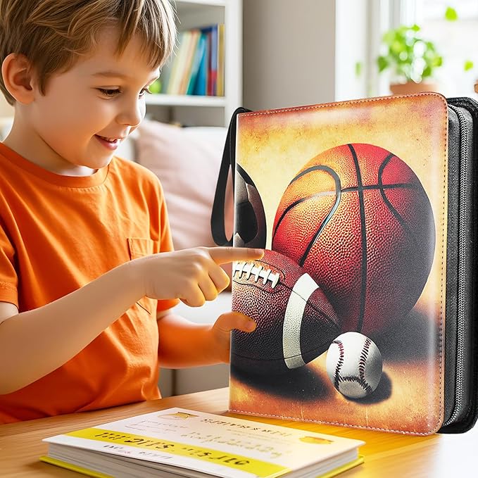 Zipper Cards Binder for 900-Pocket Sports Trading Cards, Premium Baseball Football Basketball Cards Book Album With Removable Sleeves for MTG & TCG Cards - Gifts for Girls and Boys
