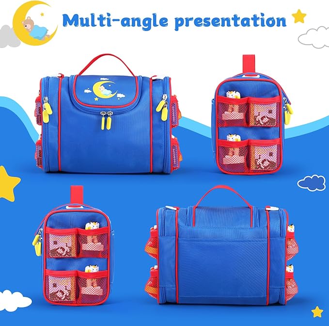 Carrying case Compatible with Little Tikes story dream machine Starter Set, Toy Storage Bag with Handle and Shoulder Strap for Storybook, Character, Accessories, Single shoulder bag (Blue)