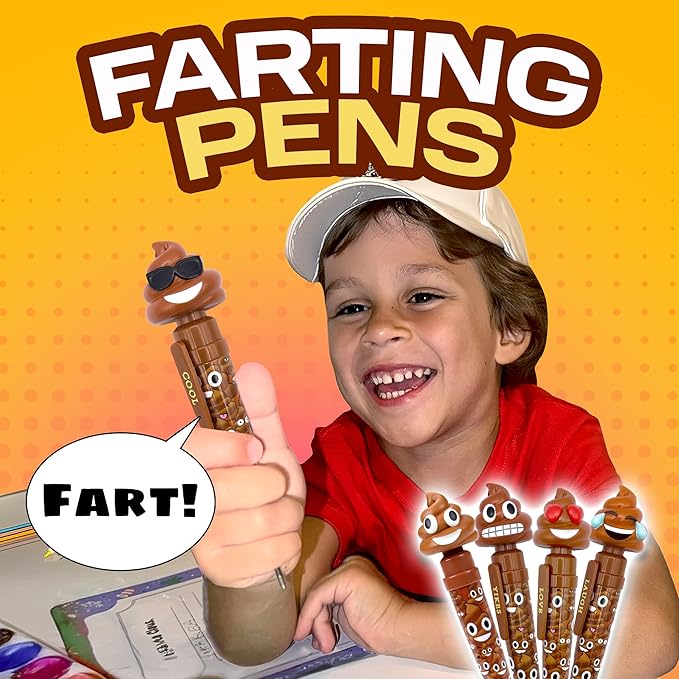 Farting Poop Pen with Multiple Funny Sounds - Perfect Halloween Games & Novelty Gift for Teens, Kids & Boys - Pen & Prank Toy for Halloween Parties, Games & Family Fun All Day (Sunglasses)
