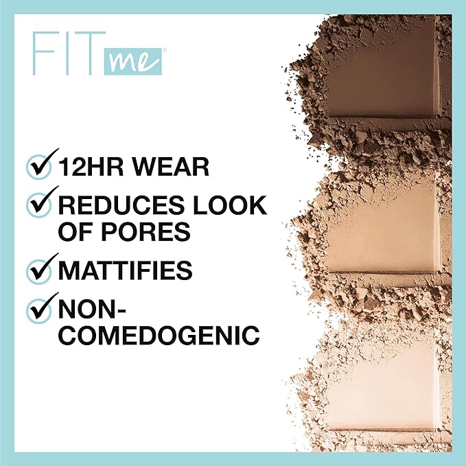 Maybelline Fit Me Matte + Poreless Pressed Face Powder Makeup & Setting Powder, Nutmeg, 1 Count
