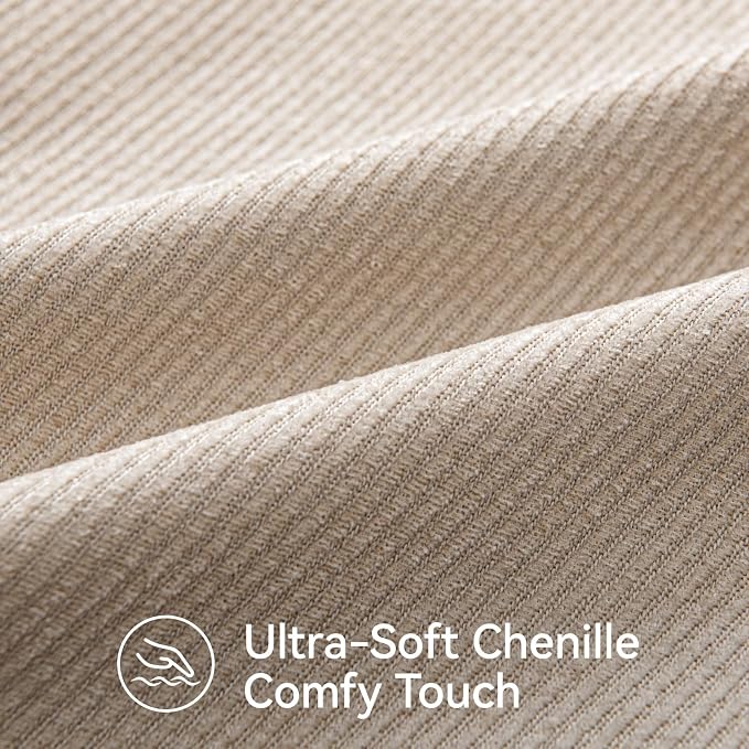 a moment Pack of 2 Decorative Chenille Throw Pillow Covers with Twill Cushion Covers for Sofa Living Room Couch Bed 20x12 Inch,Crafted Border Beige