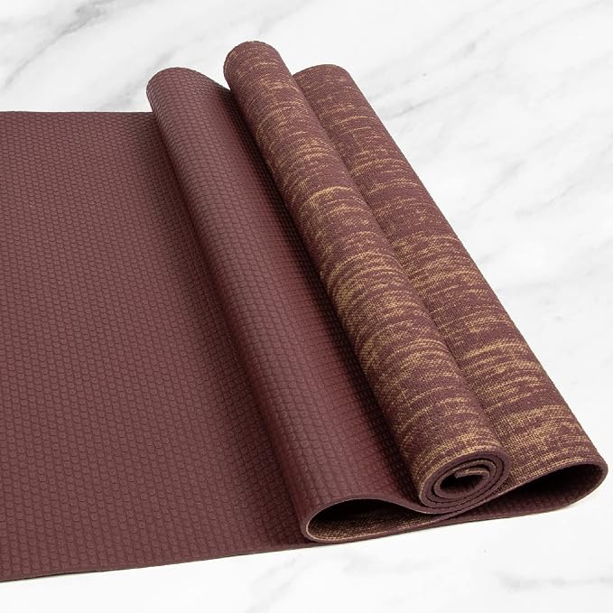 Myga Jute Yoga Mat, High Performance Vegan Floor Exercise Mat, Eco Friendly Biodegradable Yoga Mat with PVC Backing,72" x 24", 0.2" Thickness