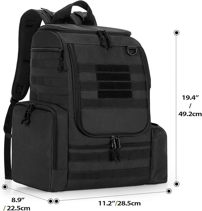 DSLEAF Disc Golf Bag with 24-26 Discs Capacity, Disc Golf Backpack with Two Sidewall Supports and Molle Webbing for Beginner, Hobbyist, Adults and Teenagers