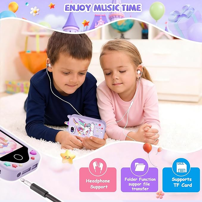 Kids Smart Phone for Girls, Children Christmas Birthday Gift for Age 3, 4, 5, 6, 7, 8 Year Old, Kids Phone Toy with Touchscreen, Dual Camera, Game, Learning Play Toy, Toddler Mp3 Player