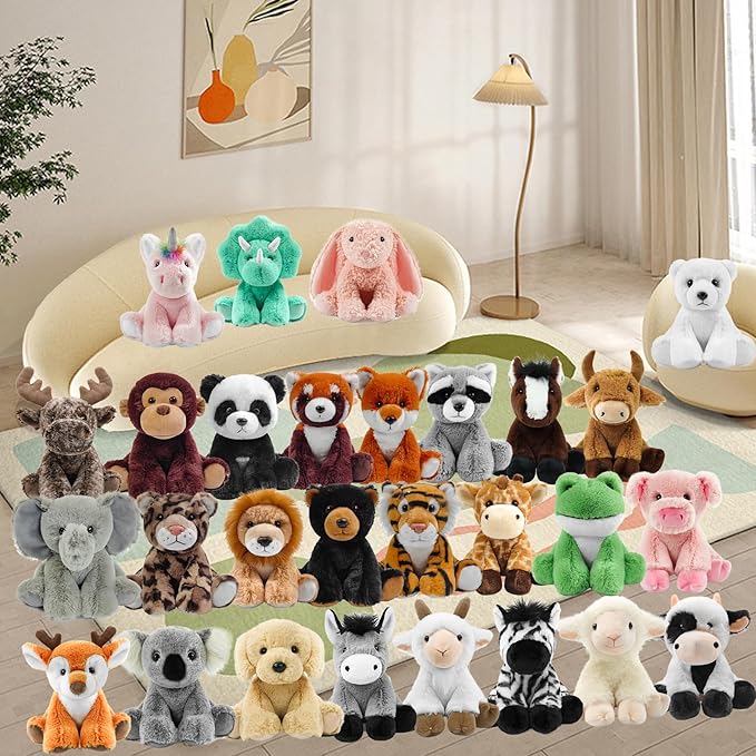 Sika Deer Stuffed Animal Toys, 8.5 Inch Soft and Cuddly Fawn Plush Animals Toy, Cute and Realistic Stuffed Animals Gifts for Boys and Girls Soft Toy for Kids