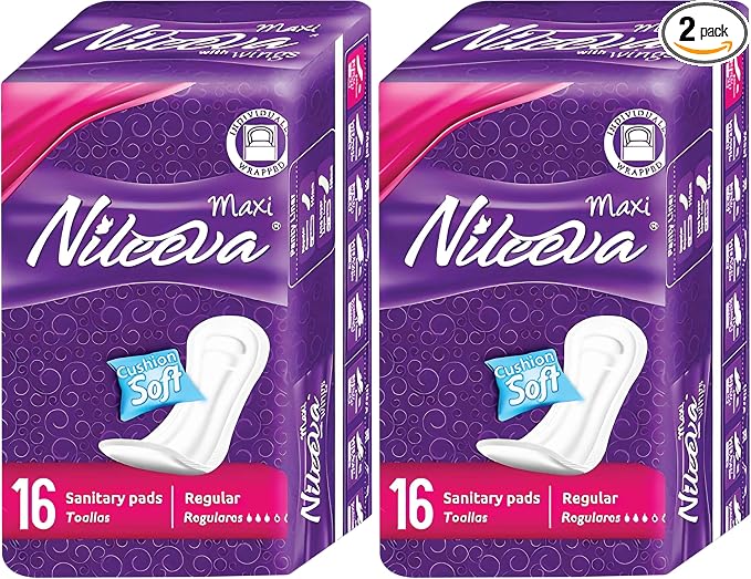 Care Maxi Sanitary Napkins Without Wings – (16 Pads) Ultra Soft, Super Absorbency & Individually Wrapped (Pack of 2)
