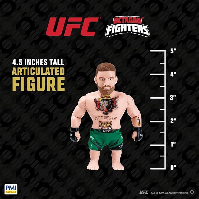 UFC 4.5-Inch Articulated Action Figure – Conor McGregor with Accessories | Official UFC Collectible by PMI | 1 Pack Window Box | 4 Fighters to Collect