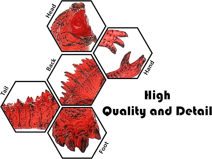 TwCare Fire Godzilla vs. Kong 2021 Toy Burning Action Figure: Flaming King of The Monsters, Movie Series Movable Joints Soft Vinyl, Travel Bag
