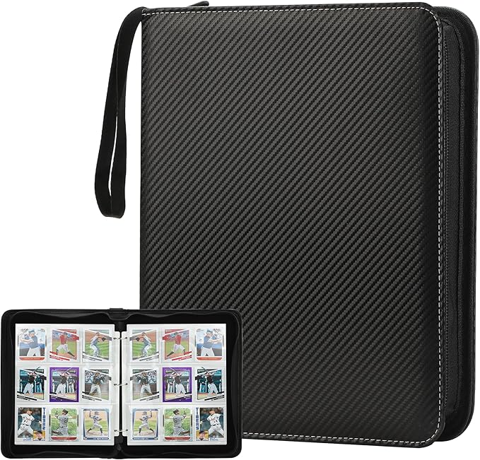 Trading Card Binder with Sleeves 9 Pocket Premium 720 Double Sided Pocket PU Card Collection Binder, Collectible Albums Card Folder for MTG, TCG, Sports Cards