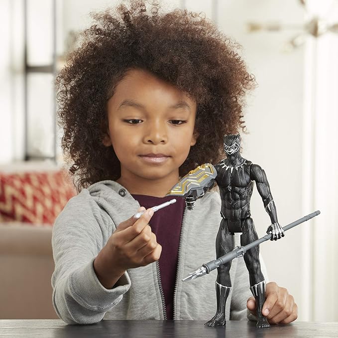 Avengers Titan Hero Series Blast Gear Deluxe Black Panther Action Figure, 12-Inch Toy, Inspired by Marvel Comics, for Kids Ages 4 and Up