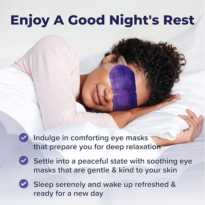 Heated Eye Mask For Dry Eyes - 15pcs Self Heating Steam Eye Mask - Warm Compress For Eyes - Warming & Ready To Use For Sleep & Relaxation - On-The-Go Warm Eye Compress For Dry Eyes Travel Essentials