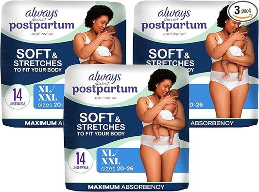 Always Discreet Post-partum UW XL, 14ct. (Pack of 3)