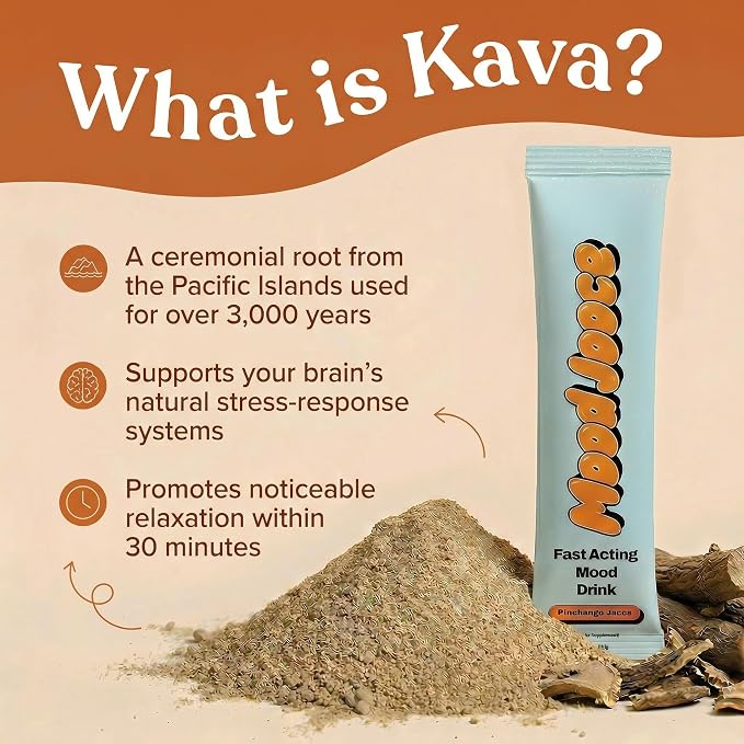 Mood Jooce Noble Kava Drink Mix - Cortisol Reducer with Kava Kava - Anxiety, Sleep & Mood Support Supplement - No Sugar - Vegan - Pineapple Mango Flavor - 15 On-the-Go Packets