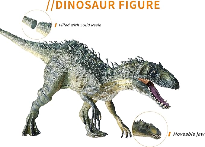 Large Realistic Tyrannosaurus Rex Toy, 15.7 inch T-REX Dinosaur Colletion, Kids' Play Dinosaur & Prehistoric Creature Figures with Moveable Jaw, Red, Ages 8+