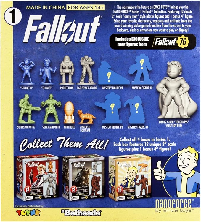 Fallout Nanoforce Series 1 Army Builder Figure Collection - Boxed Volume 1 | Vault Boy | Nuka Cola | Special Edition Collectible Gaming Figures |
