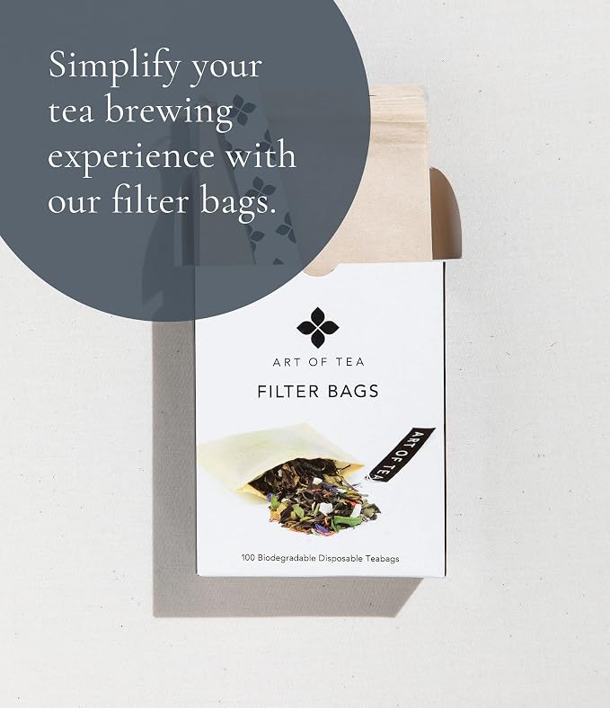 Art of Tea Organic Earl Grey Tea Bags, 50 Count Gourmet Pyramid Sachets, Premium Black Tea with Bergamot Oil, Full Bodied Caffeinated Earl Grey Tea