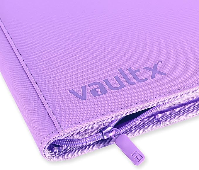 Vault X 12 Pocket Zip Binder, 480 Cards, Exo-Tec Material, 20 Side-Loading Pages (Purple)