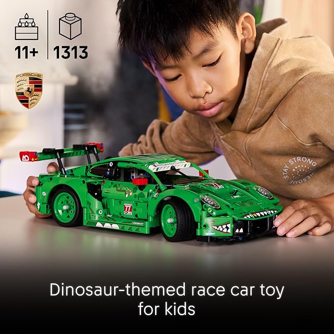 LEGO Technic Porsche 911 GT3 R Rexy AO Racing Car Building Toy for Boys & Girls - Car Toy W/Realistic Steering & 6-Cylinder Engine for Kids & Auto Fans, Ages 11+ - Gift Idea for Birthdays - 42224