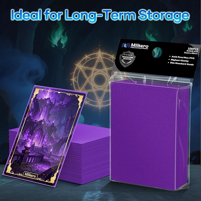 500 Count Card Sleeves, Matte Magic Card Sleeves, Smooth Shuffle & Tear Resistant, Fit for MTG, TCG, CCG (Purple)