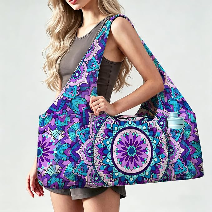 Yoga Mat Bag Large Yoga Bag and Carrier with Strap Zipper and Pockets Fits All Your Stuff Yoga Tote Pilates Bags for Women Fit Most Size Mats
