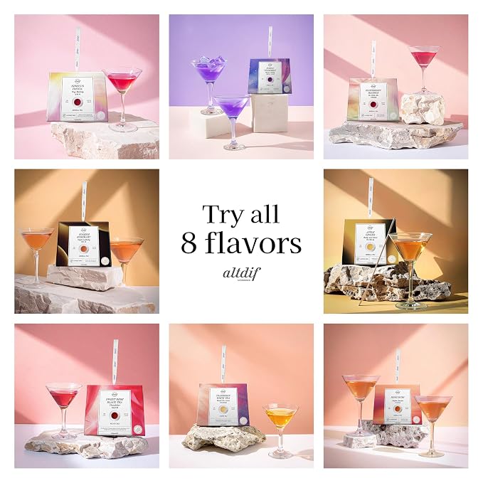 ALTDIF Sweet Rose Black Tea Chandelier Tea Bag Set – Bright & Fragrant Black Tea with Muscat, Rose, and Citrus Notes – Luxury Tea Set for Celebrations, Tea Aids, and Tea Cocktails - 8 Pyramid Teabags