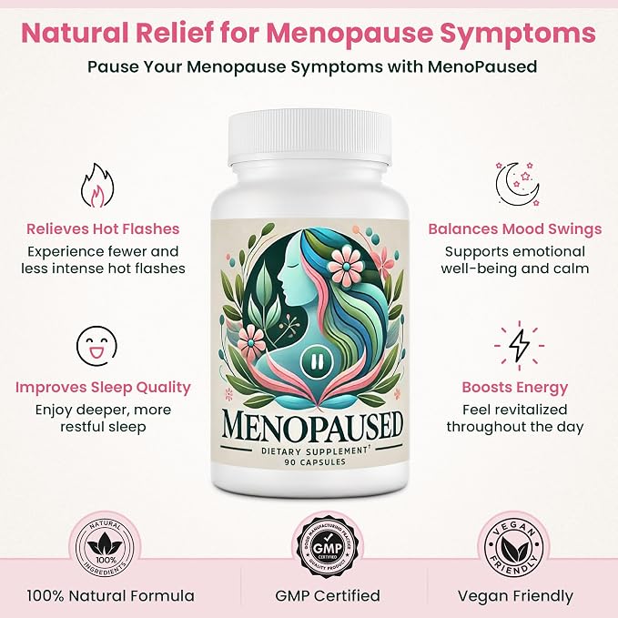 Menopause Supplements for Women -Women Multivitamin for Wellness & Vitality -Herbal Support for Hormone Balance & Emotional Comfort -Ideal for Hot Flash & Night Sweat -90 Capsule