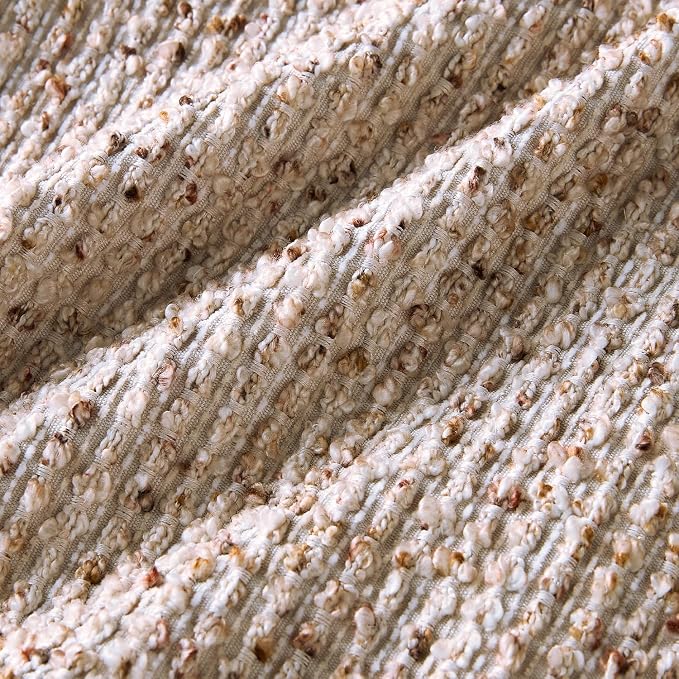 Allorry Soft Wool Decorative Throw Pillow Covers 24x24 Beige SY011A24 | Cozy Soft Touch,Neutral Textured Boho Cushion Covers for Modern Farmhouse Sofa Bedroom Living Room Decor
