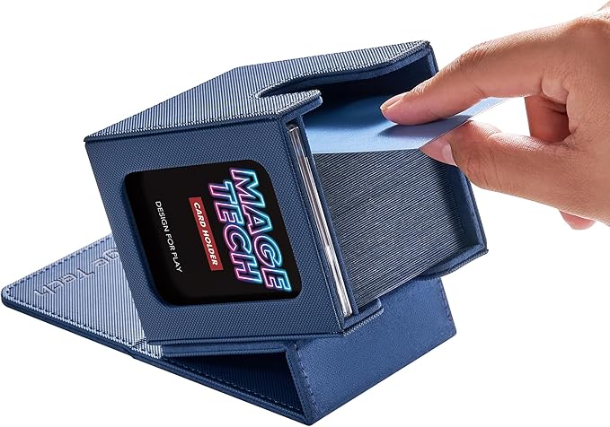 Commander Deck Box Lite - Card Display with Snap Card Holder & Removable Cover, Fits 100+ Single-Sleeved Cards, Ideal for MTG, PTCG, OPCG, SWU & More (Blue)
