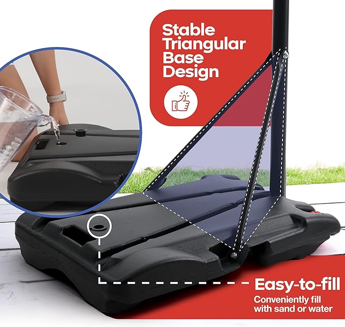 Kids Basketball Hoop Outdoor - 33 inch Backboard, 70-84in Adjustable Height, Portable Basketball Hoops & Goals for Kids/Teenagers/Youth in Backyard/Driveway/Indoor - Fillable Base