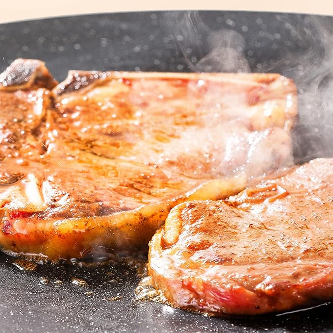 Korean Grill Pan,14.17inch Nonstick Round Griddle Grill Pan for Korean BBQ,Round BBQ Griddle with Handle,Multifunctional Stove Plate for Meats, Pancakes, Ribs