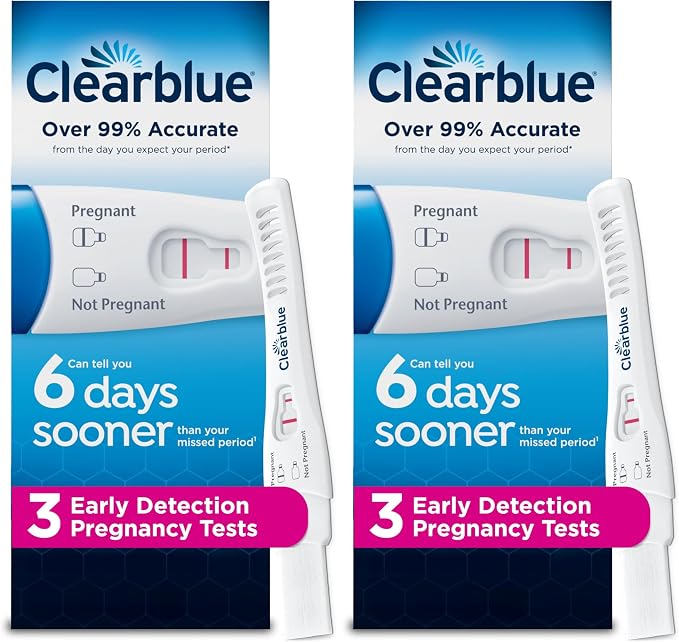 Clearblue Early Detection Pregnancy Test, 3 Ct (Pack of 2)