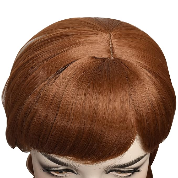 morvally Long Brown Braided Cosplay Wig for Women with Necklace Pigtails Synthetic Hair Wigs for Princess Costume Halloween Party Adult Size (Adult)