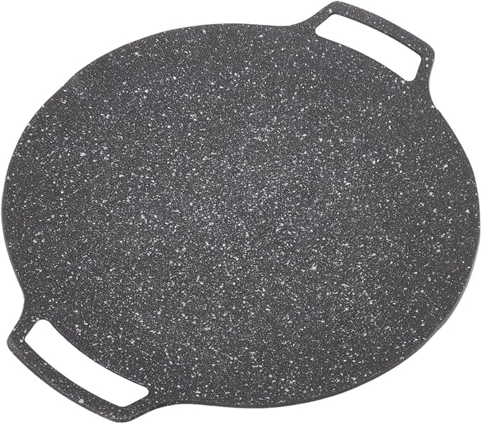 Korean Grill Pan,14.17inch Nonstick Round Griddle Grill Pan for Korean BBQ,Round BBQ Griddle with Handle,Multifunctional Stove Plate for Meats, Pancakes, Ribs