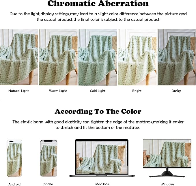 NEWCOSPLAY 3D Checkered Flannel King Blanket, Sage Green, 90"x110" | Super Soft Cute Lightweight Decorative Premium Silky Fleece Blanket for Couch Sofa Bed, Gift for Women Men, All Season Use