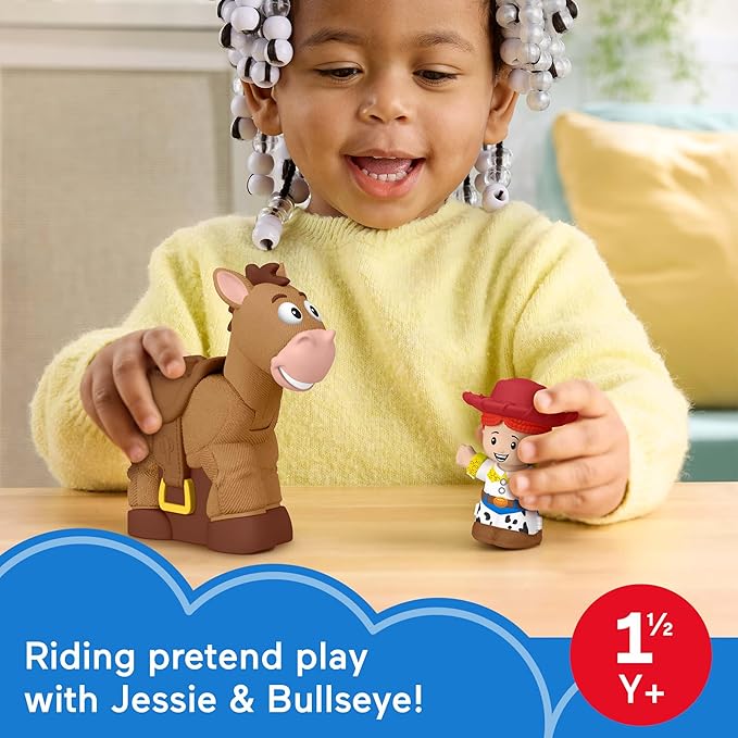 Fisher-Price Little People Toddler Toys Disney Pixar Toy Story Bobbin’ Bullseye Horse & Jessie Figures for Pretend Play Kids Ages 18+ Months