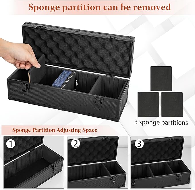 Toploaders Storage Box for 3" x 4" 35pt Rigid Card, Top Loader Storage with 3 Partition Holds 200+ Toploaders, Magnetic Card Holders