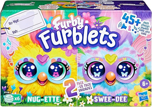 Furby Furblets 2 Pack of Spring Mini Friends Nug-Ette & Swee-Dee, Easter Egg & Chick Themed, Electronic Plush Toys, Multicolor, Back to School Gifts, Ages 6+ (Amazon Exclusive)
