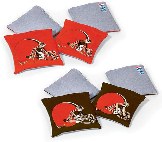 NFL Pro Football Dual Sided Bean Bags by Wild Sports, 8 Count, Premium Toss Bags for Cornhole Set - Great for Tailgates, Outdoors, Backyard